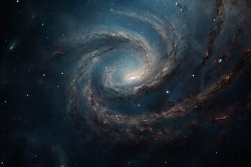 A spiral galaxy with stars in the background