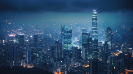 Fototapeta na wymiar Skyline of Seoul city at night time