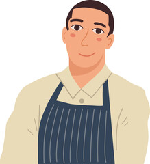 Male Clerk Shop Saleperson Greeting Illustration Graphic Cartoon Art