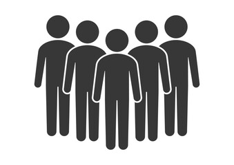 立っている5人の人のアイコン･ピクトグラム - グループ･リーダーのイメージ素材
