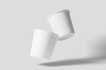 4oz Paper Cup for Tea Coffee White Blank 3D Rendering Mockup
