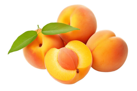 Apricots Isolated Transparent Background - Generative AI