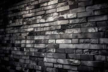 A monochrome brick wall
