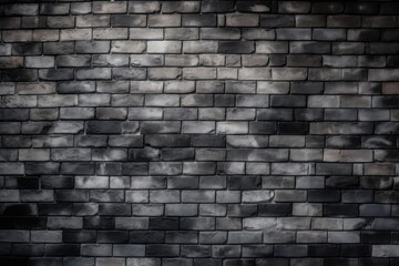 A grungy black and white brick wall with a vintage effect