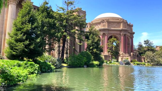 footage of the palace of the fine arts in San Francisco, California