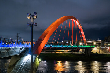台湾 台北市 夜のレインボー橋