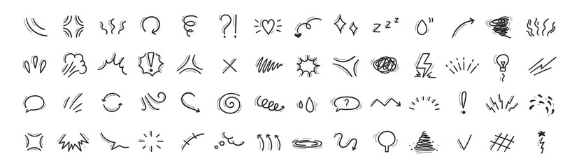 manga comic effect hand drawing doodle © Bulgakova Kristina