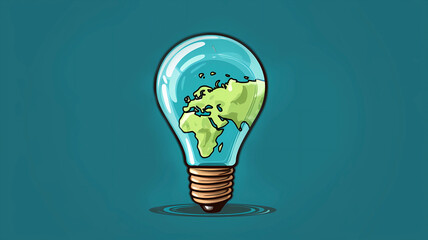 hand drawn cartoon environmental protection energy saving light bulb illustration
