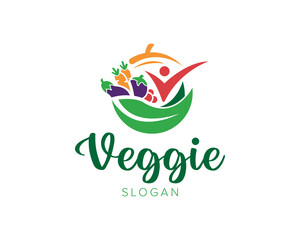Vegetables logo design. Fresh vegetables logo icon