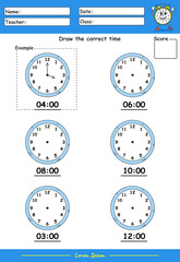 Naklejka premium What is the time Worksheet part two