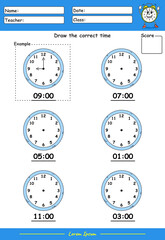 Naklejka premium What is the time Worksheet part four.