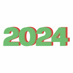 Illustration of the 2024 year logo in light green and red
