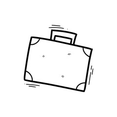 Hand Drawn Suitcase Illustration. Doodle Vector. Isolated on White Background - EPS 10 Vector
