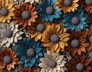 Möbelaufkleber background with colorful flowers © tu
