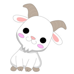goat cartoon vector for illustration , design , background