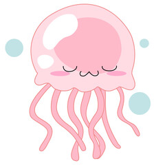 Obraz premium jellyfish cartoon vector for decoration , illustration , design