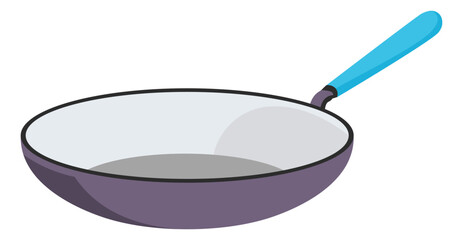 Frying pan with long handle, kitchenware dishes