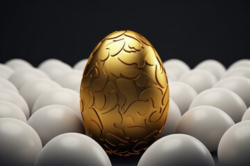 The image showcases a unique golden egg.

 Generative AI