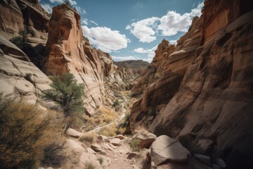 A breathtaking desert canyon landscap
