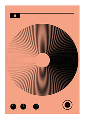 Abstract vinyl poster design, Vinyl player, Background, Poster illustration