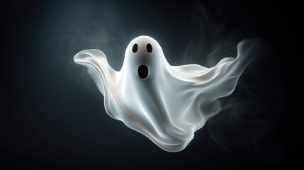 Creepy ghost on a black background.