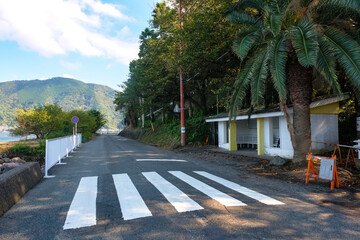 静岡県沼津市 長井崎小中一貫学校入口 バスのりば