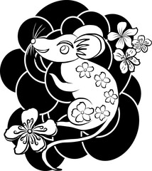 Rat vector.Chinese new year 2020.red and gold.Lantern and gold money.wealth and rich on happy new year.