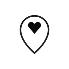 Location mark place icon vector illustration. Favorite place pin. Landmark concept. Pin sign. Caring delivery to address symbol. Flat isolated pictogram for logo, web, ui, ux. Vector EPS 10.