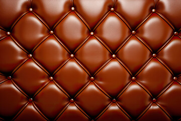 Sophisticated Brown Leather Close-Up Luxurious Rhombic Stitching and Elegance in Textured Background. created with Generative AI