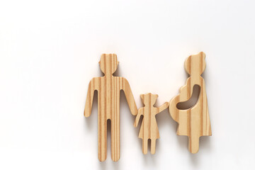 Model family on white background,Save money for prepare in future and family finance concept