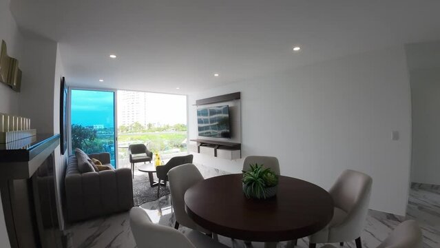 Luxurious Hotel Apartment With Hammocks At The Terrace Near Playa Punta Centinela In Ecuador. FPV