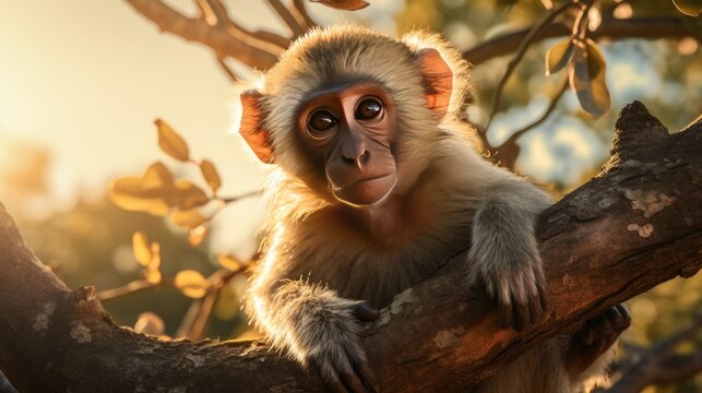 A monkey on a branch, AI generated Image
