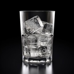 Glass of water with ice cubes