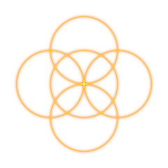 Overlapping Orange Circles with Glow Effect