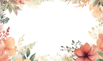 watercolor frame with flowers