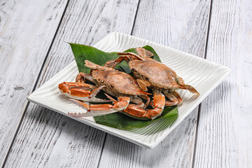 Yummy boiled crab in the plate