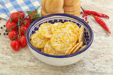 Natural organic grain rice chips
