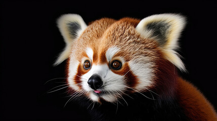 Red panda close up in the wild, endangered.