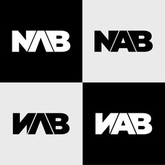 NAB initial letter monogram typography logo vector