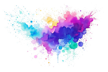 Abstract Colorful splashes and stains watercolor png
