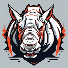 Fototapeta na wymiar A logo for a business or sports team featuring an abstract rhinoceros that is suitable for a t-shirt graphic.