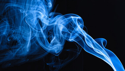 Blue smoke abstract on black background © Uuganbayar
