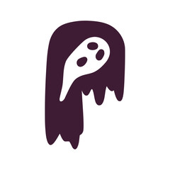 Halloween alphabet with ghost (P)