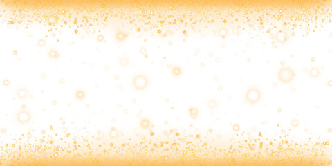 Glow light effect. Golden glitter and bokeh on transparent backdrop. Luxury particles with stardust. Magic Christmas composition. Special shine for poster or advertising. PNG.