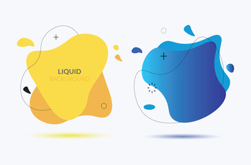 Set of abstract modern geometric graphic element banners, Dynamical colored with flowing liquid shapes. vector illustration