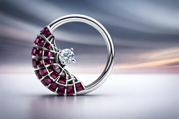 silver ring with diamonds