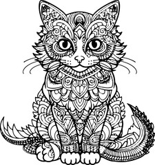 Obraz premium Coloring Page Cats - Vector Format