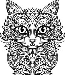 Coloring Page Cats - Vector Format