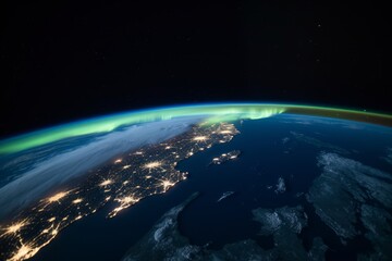 The Earth at night as seen from space - Powered by Adobe