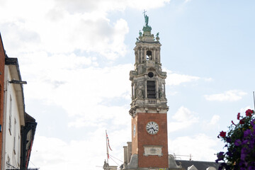 The clocktower of Colchester Town Hall in Essex, UK